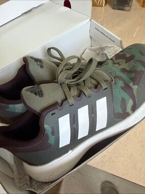 adidas Camo Running Shoes in Olive and Brown US 6 UK 5 and 1/2